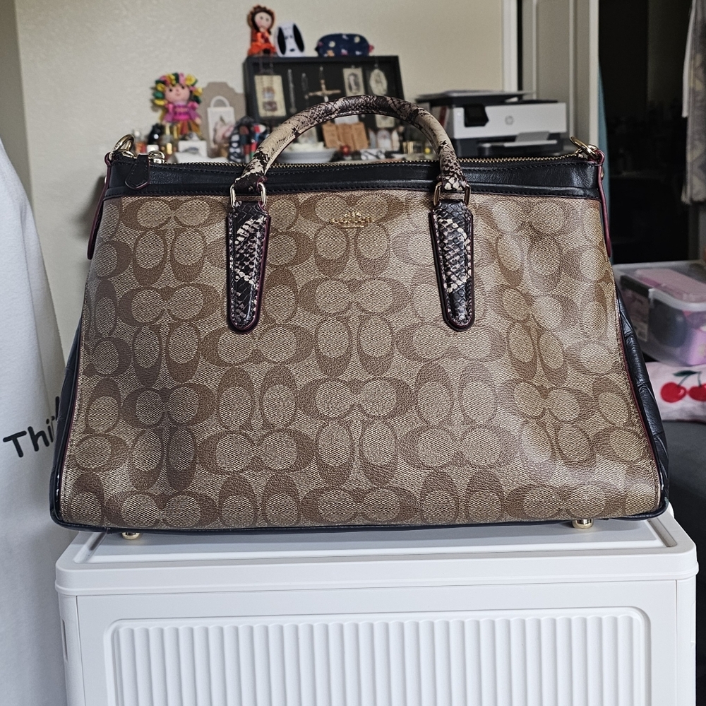 Coach Morgan Signature Satchel Bag - Picture 2 of 7